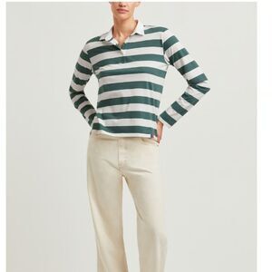 Kule The Rugby top in Cream/Forest size XS